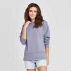 Women's Crewneck Fleece Tunic Sweatshirt - Universal Thread Blue