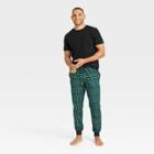 Men's Plaid Short Sleeve Henley + Flannel Jogger Pajama Set - Goodfellow & Co Black