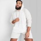 Men's Big & Tall Long Sleeve Raglan Hooded T-shirt - Original Use True White