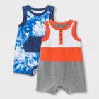 Baby Boys' 2pk Star Tie-dye Romper - Cat & Jack Gray Newborn