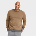 Men's Tall Colorblock Regular Fit Crewneck Pullover Sweater - Goodfellow & Co Tan