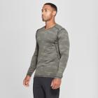 Men's Long Sleeve Camo Print Jacquard T-shirt - C9 Champion Mission Green Heather