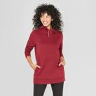 Women's Hoodie Tunic - A New Day Burgundy (red)