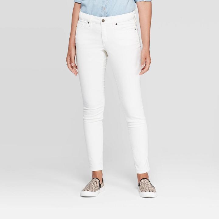 Women's Corduroy Mid-rise Skinny Jeans - Universal Thread Vintage Cream 4, Women's, Size: 4