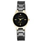 Armitron Women's Diamond-accented Ceramic Bracelet Watch - Gold/black