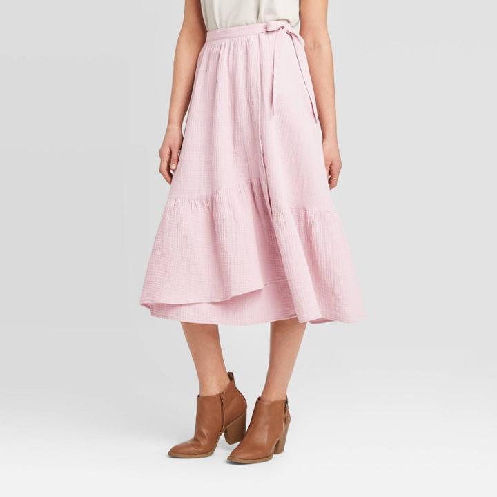 Women's Midi Wrap A Line Skirt - Universal Thread Lilac Xs, Women's, Purple