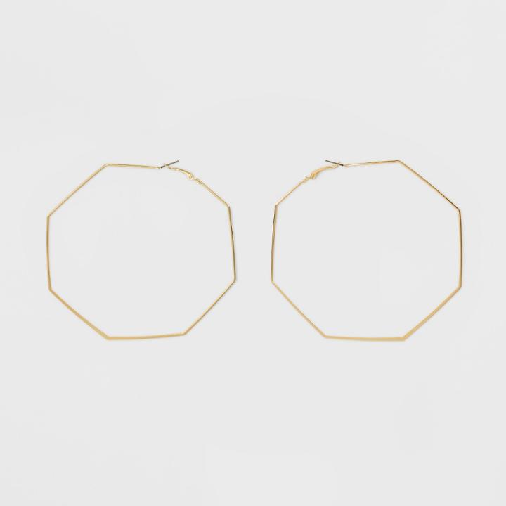 Target Open Octagon Hoop Earrings - Gold