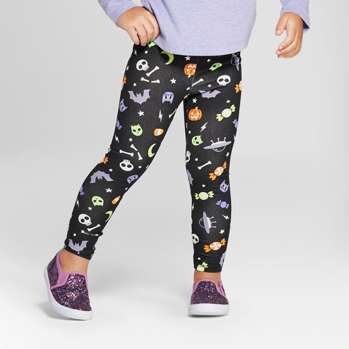 Toddler Girls' Outer Space Leggings - Cat & Jack Black