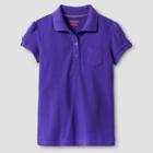 Girls' Interlock Polo Shirt - Cat & Jack, Size: Large, Concord Grape