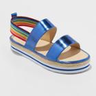 Girls' Metallic Espadrille Platform Rainbow Slide Sandals - Cat & Jack Blue