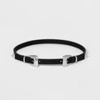 Women's Double Buckle Belt - Wild Fable Black