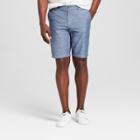 Men's 10.5 Chambray Linden Flat Front Shorts - Goodfellow & Co Blue Chambray