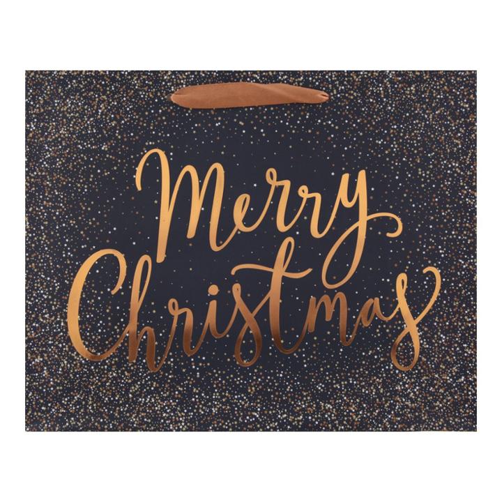 Vogue Merry Christmas Gift Bag Navy (blue) - Wondershop