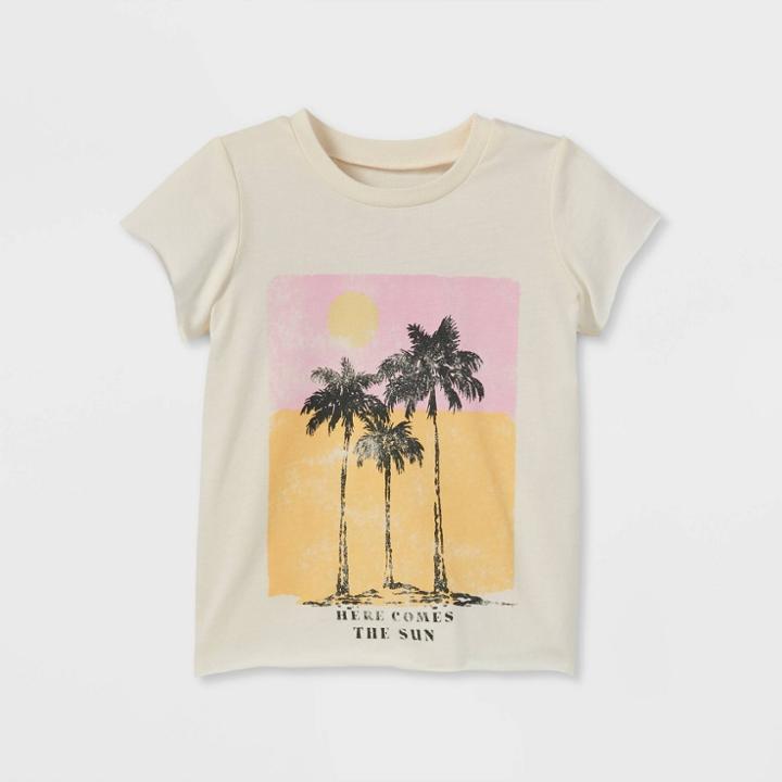 Grayson Mini Toddler Girls' Short Sleeve Graphic T-shirt - Cream