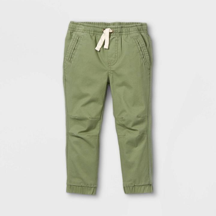 Toddler Boys' Knit & Woven Pull-on Jogger Chino Pants - Cat & Jack Green