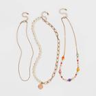 Girls' 3pk Pearl & Smiley Necklace Set - Art Class , White