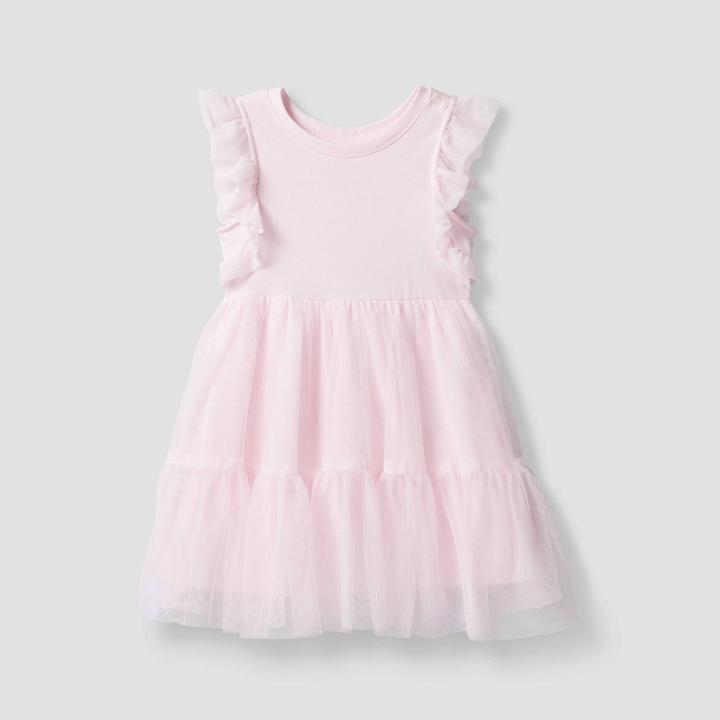 Toddler Girls' Short Sleeve Tulle Dress - Cat & Jack Pink