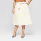Women's Plus Size Belted Leather Skirt - Who What Wear Cream (ivory)