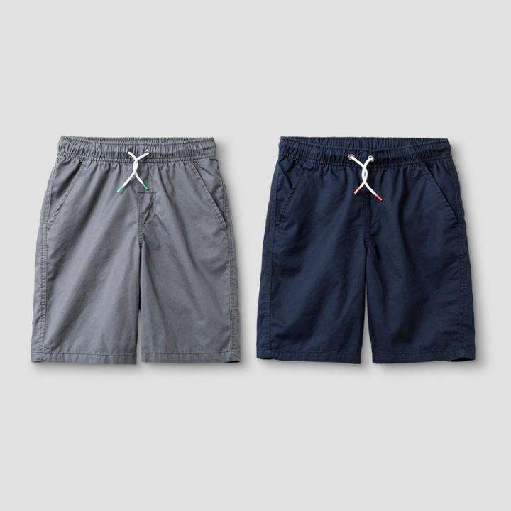 Boys' 2pk Twill Pull-on Shorts - Cat & Jack Navy/gray