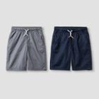 Boys' 2pk Twill Pull-on Shorts - Cat & Jack Navy/gray