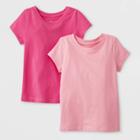 Toddler Girls' 2pk Short Sleeve Solid T-shirt - Cat & Jack Pink/light Pink
