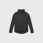 Girls' Cozy Long Sleeve Mock Neck Pullover - All In Motion Black
