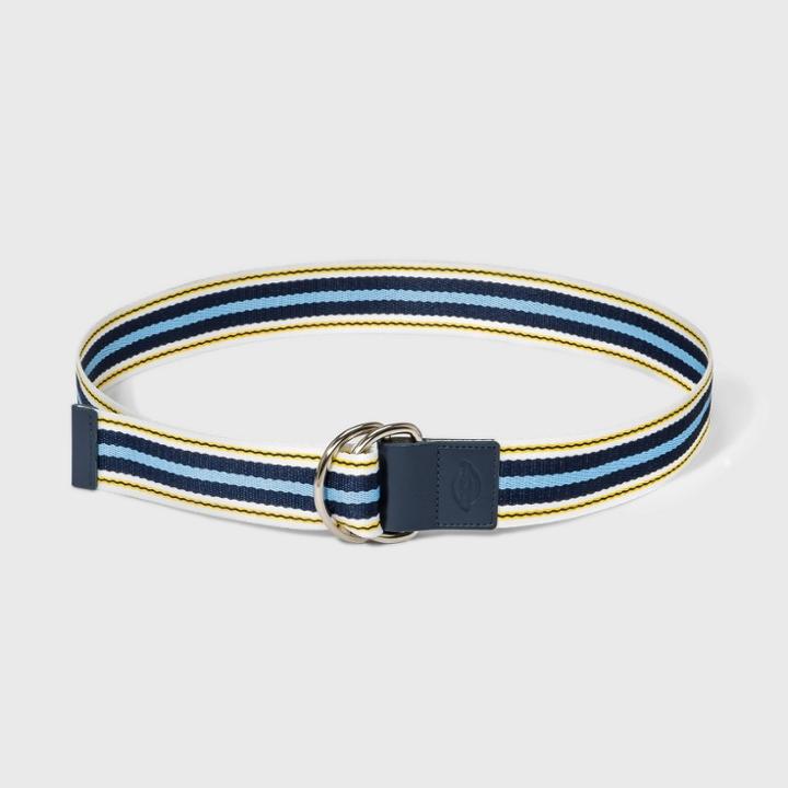 Dickies Women's Striped Web Belt With Logo Tab - Blue