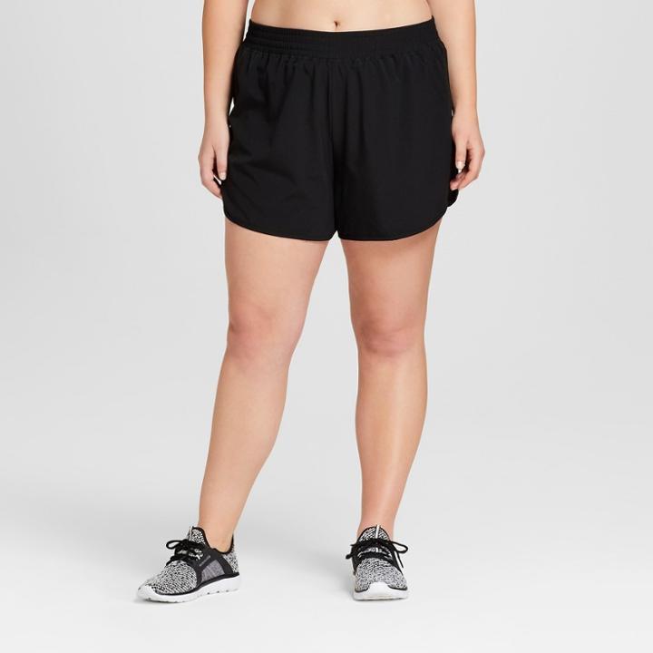Women's Plus Size Core Run Shorts - C9 Champion Black