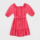 Women's Plus Size Long Sleeve Dress - Who What Wear Magenta 1x, Women's,