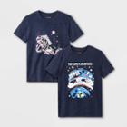 Boys' 2pk Short Sleeve Graphic T-shirt - Cat & Jack Navy
