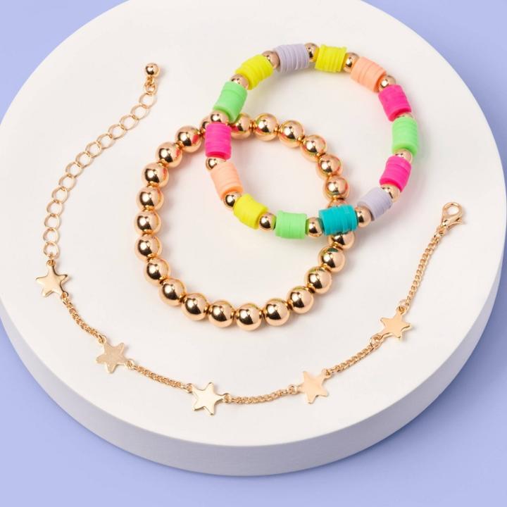 More Than Magic Kids' 3pk Rainbow Star Beaded Bracelet Set - More Than