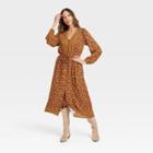 Women's Long Sleeve Button-front Dress - Knox Rose Rust