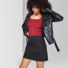 Women's Plaid Seamed Mini Skirt - Wild Fable Black