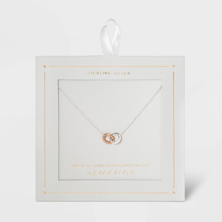 Distributed By Target Sterling Silver Linked Circle Necklace -
