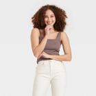 Women's Square Neck Tank Top - A New Day Brown