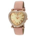 Peugeot Watches Women's Peugeot Heart Shaped Crystal Watch - Pink,