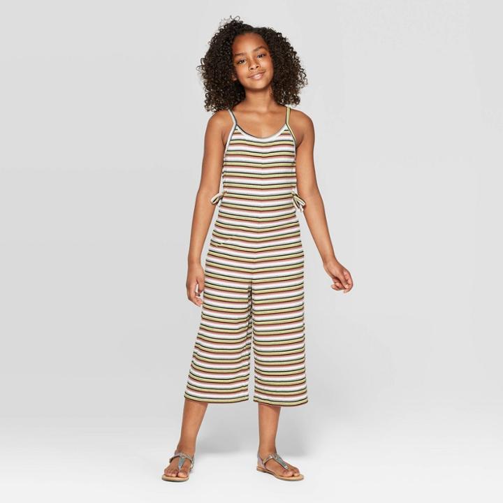 Girls' Side Tie Jumpsuit - Art Class Black