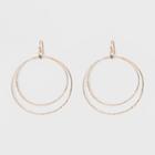 Delicate Double Open Work Circles Drop Earrings - A New Day Rose Gold