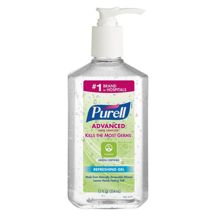 Purell Advanced Hand Sanitizer Green Certified Gel Pump Bottle