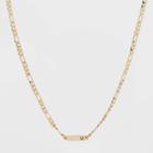 Gold Plated Figaro Bar Initial 'u' Chain Necklace - A New Day Gold