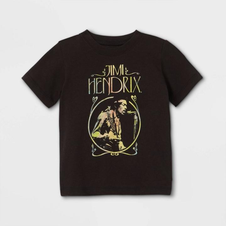 Merch Traffic Toddler Boys' Jimi Hendrix Short Sleeve Graphic T-shirt - Black