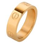 Men's West Coast Jewelry Goldplated Stainless Steel Polished Screw Design Band Ring