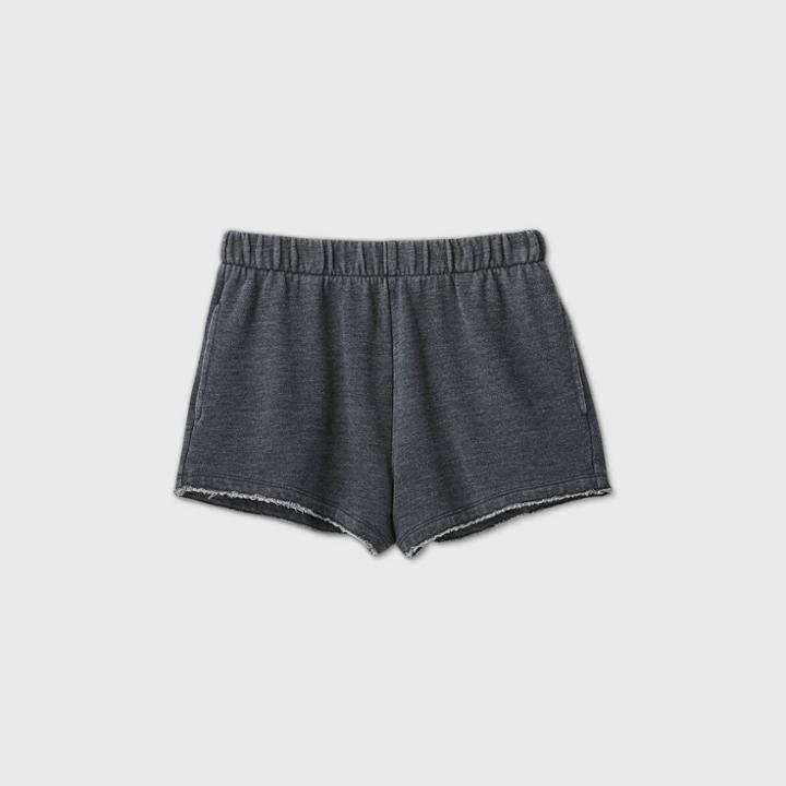 Women's Fleece Lounge Shorts - Colsie Charcoal