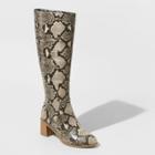 Women's Marlee Animal Print Knee High Heeled Fashion Boots - Universal Thread Gray