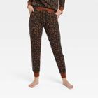 Women's Animal Print Beautifully Soft Fleece Jogger Pants - Stars Above Dark Brown