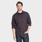 Men's Standard Fit Novelty Flannel Long Sleeve Collared Button-down Shirt - Goodfellow & Co Gold
