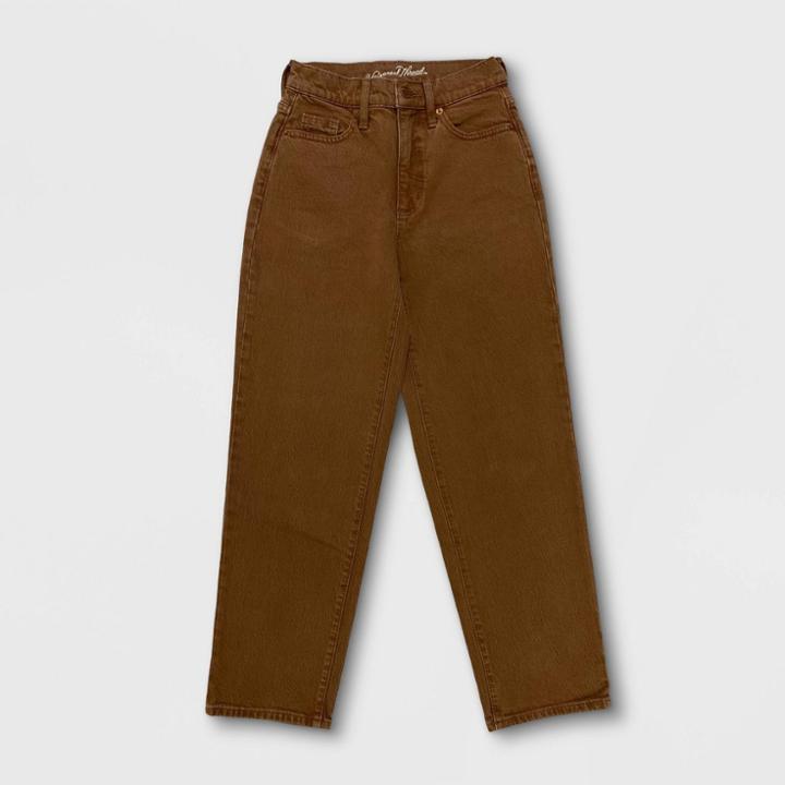 Women's High-rise Vintage Cropped Straight Jeans - Universal Thread Brown