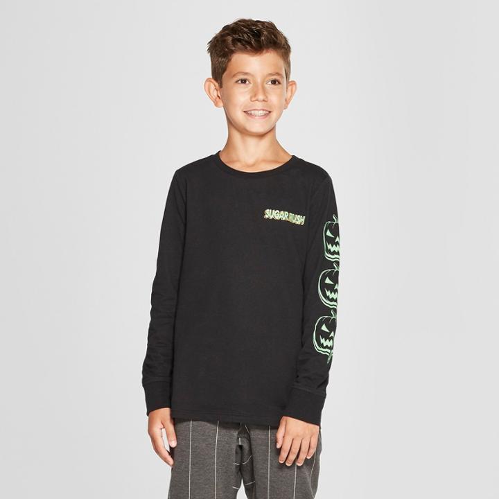 Boys' Sugar Rush Printed Long Sleeve T-shirt - Art Class Black M,