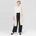 Target Women's Ribbed Cuff Long Sleeve Dust Cardigan - A New Day Cream (ivory)