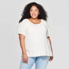 Target Women's Plus Size Puff Short Sleeve Crewneck T-shirt - Universal Thread White